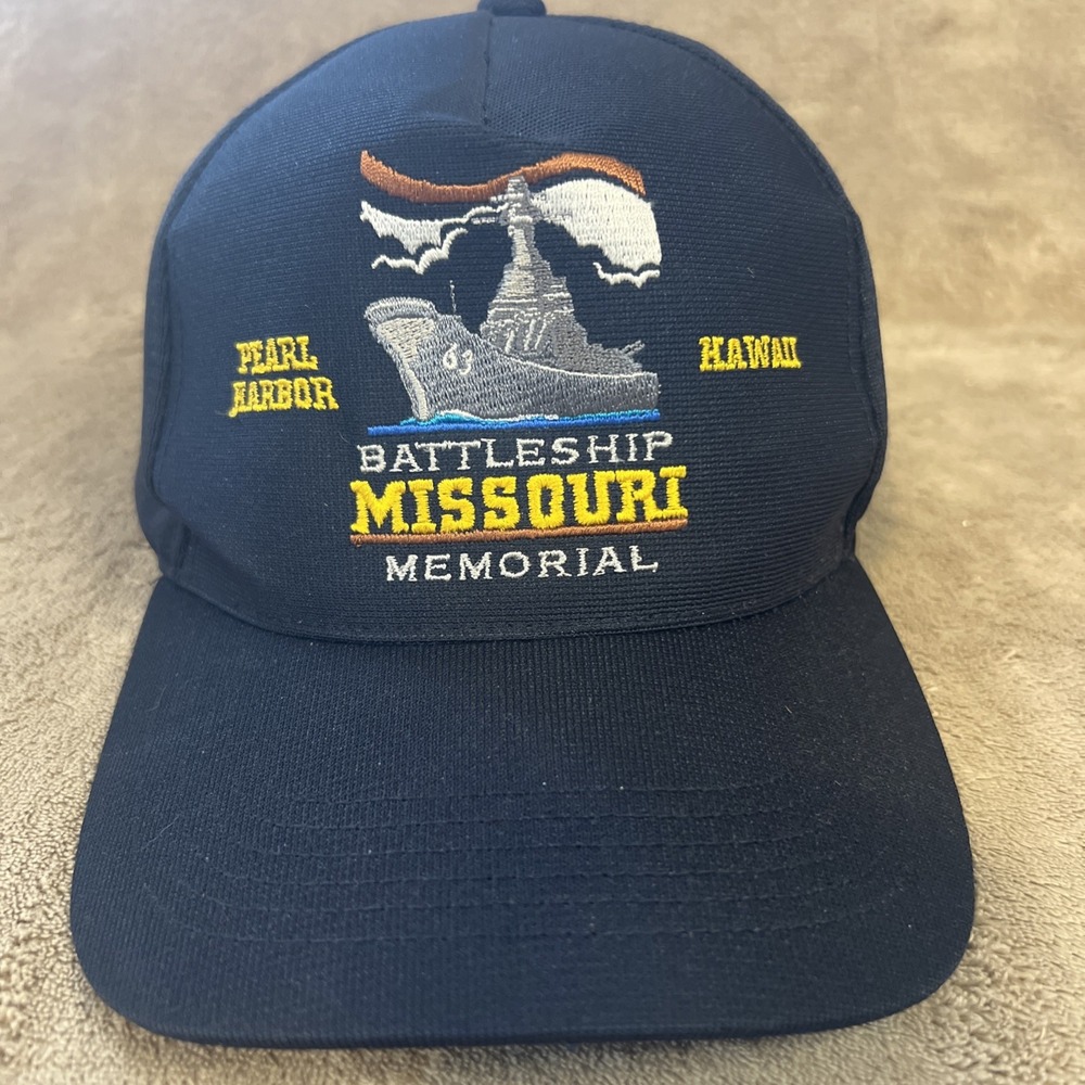 NorthStar Battleship Missouri Memorial Black Embroidered Snapback Trucker‎ USA